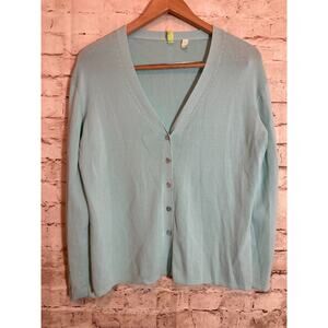 Debra Deroo Sweater Womens Medium Light Turquoise Santana Knit Lightweight